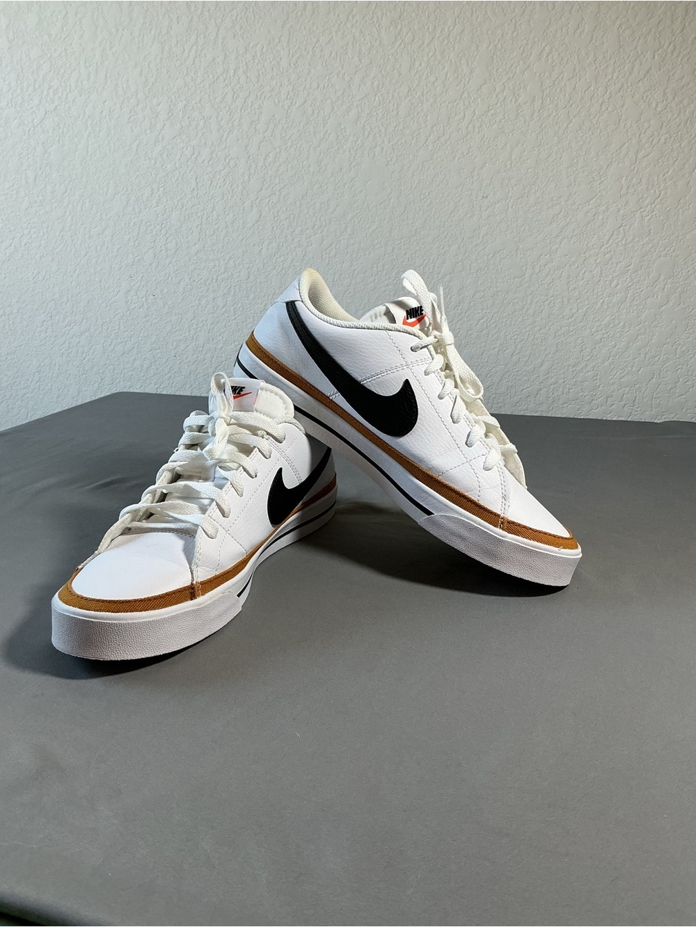 Nike Court Legacy Next Nature White Black Ochre Sneakers 9.5